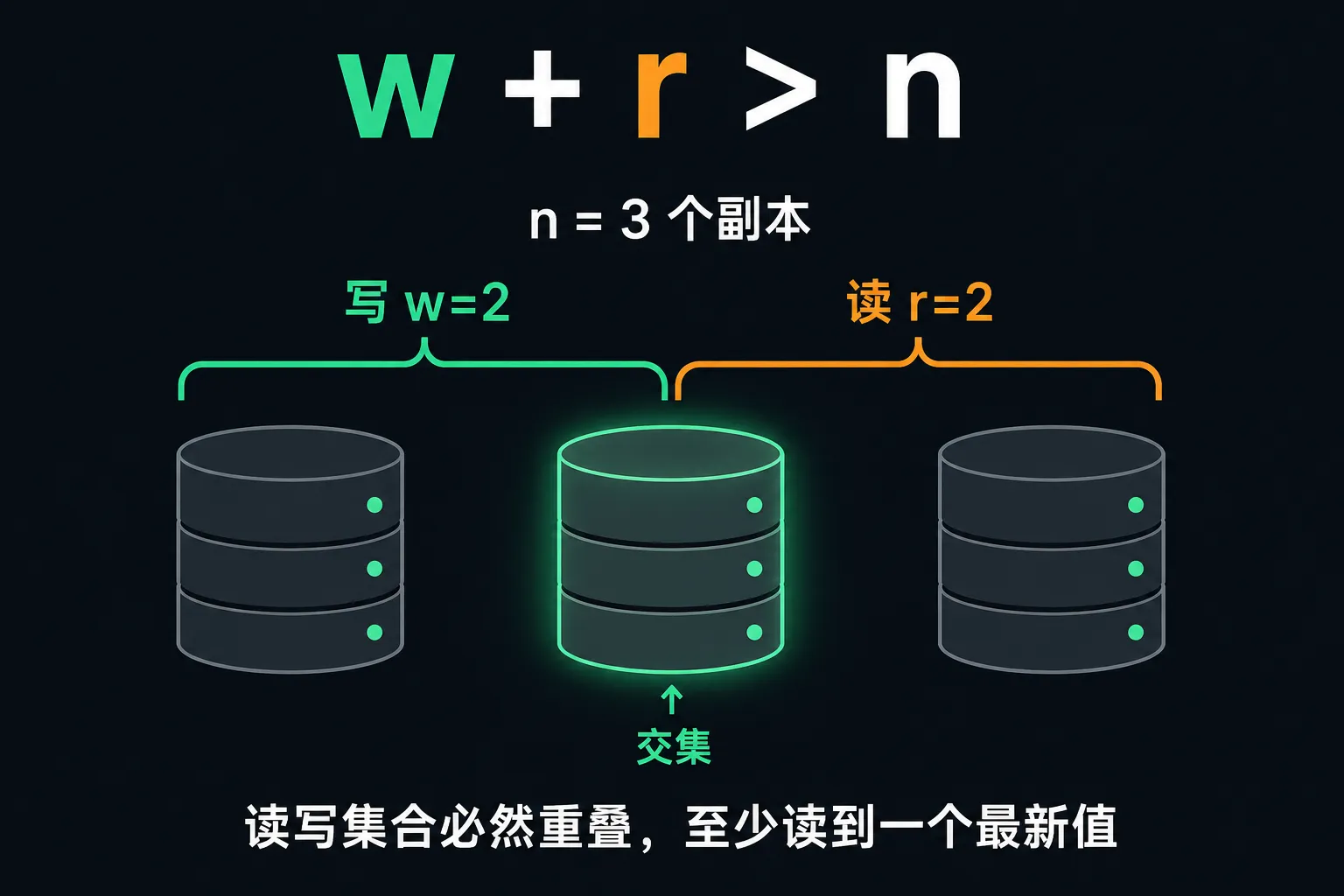 Quorum：为什么 w + r > n 能读到最新值